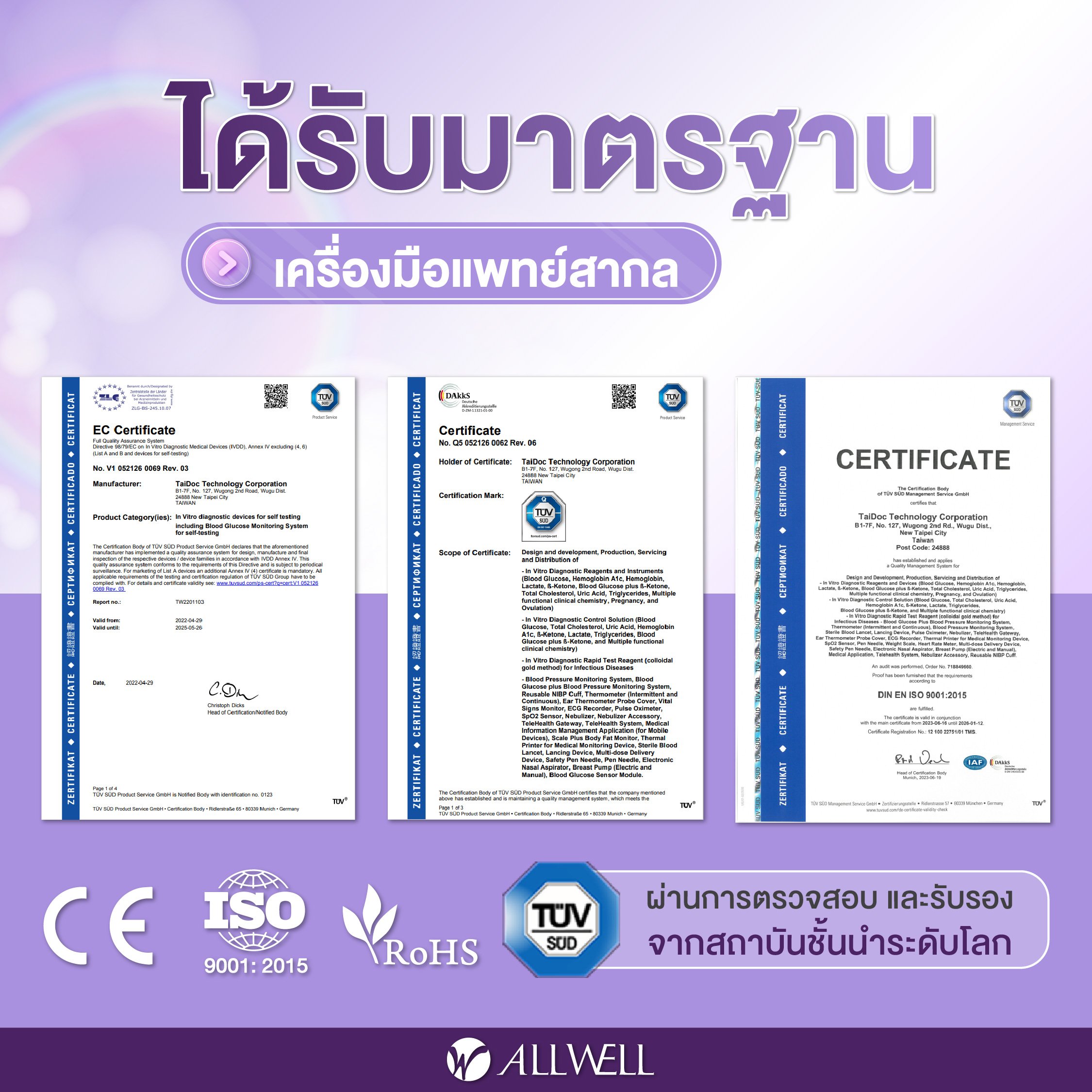  เครื่องวัดน้ำตาลในเลือด พร้อมอุปกรณ์ใช้งานครบชุด 60 ชิ้น รุ่น GlucoAll-1B สีขาว_6